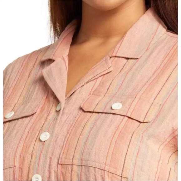 Madewell Stripe stretch cotton and linen button up - Picture 3 of 9
